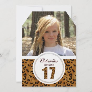 Leopard 17th Birthday: Picture:party Invitation by PartyTimeInvites at Zazzle