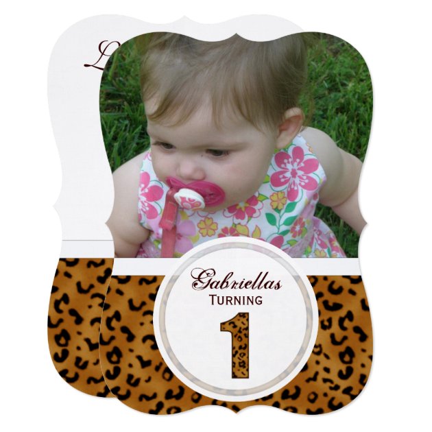Leopard 1st Birthday: Picture:Party Invitation