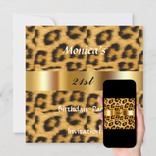 Leopard 21st Birthday Party Invitation Zazzle