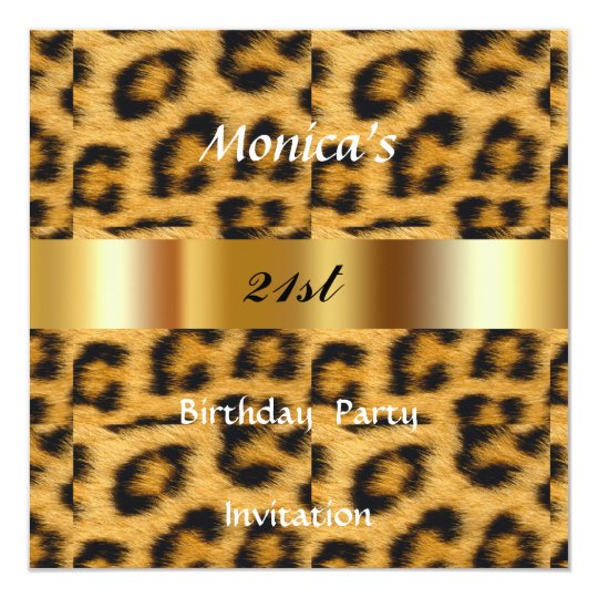 Leopard 21st Birthday Party Invitation
