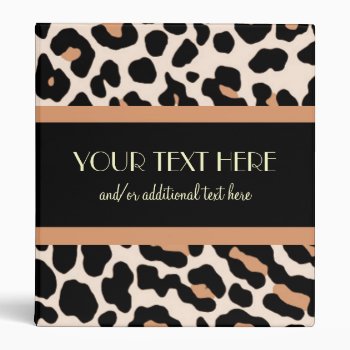 Leopard 3 Ring Binder by cami7669 at Zazzle