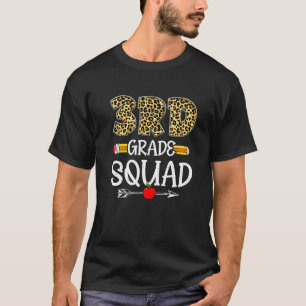 Leopard 3rd Grade Squad First Day Back To School T-Shirt