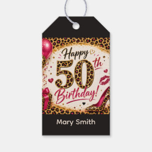 Leopard 50th Birthday  Gift Tags