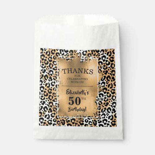 Leopard 50th Birthday Party Favor Bag