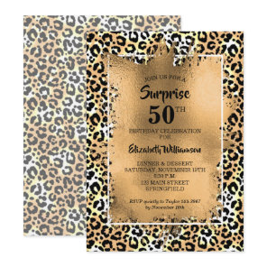 Leopard 50th Birthday Party Invitation