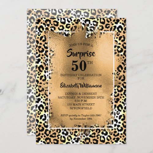 Leopard 50th Birthday Party Invitation
