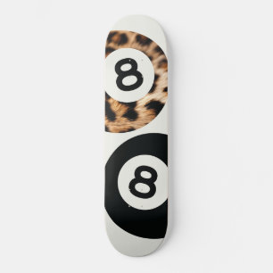 Leopard 8 Ball Chic Aesthetic Skateboard Wall Art
