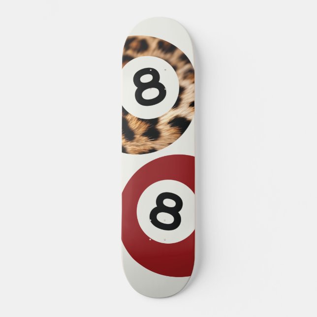 Leopard 8 Ball Chic Aesthetic Skateboard Wall Art (Front)