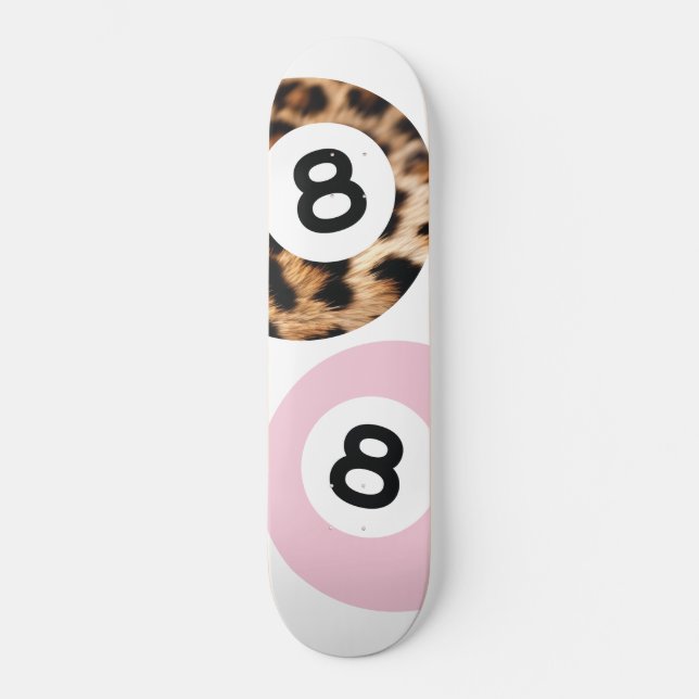 Leopard 8 Ball Chic Aesthetic Skateboard Wall Art (Front)