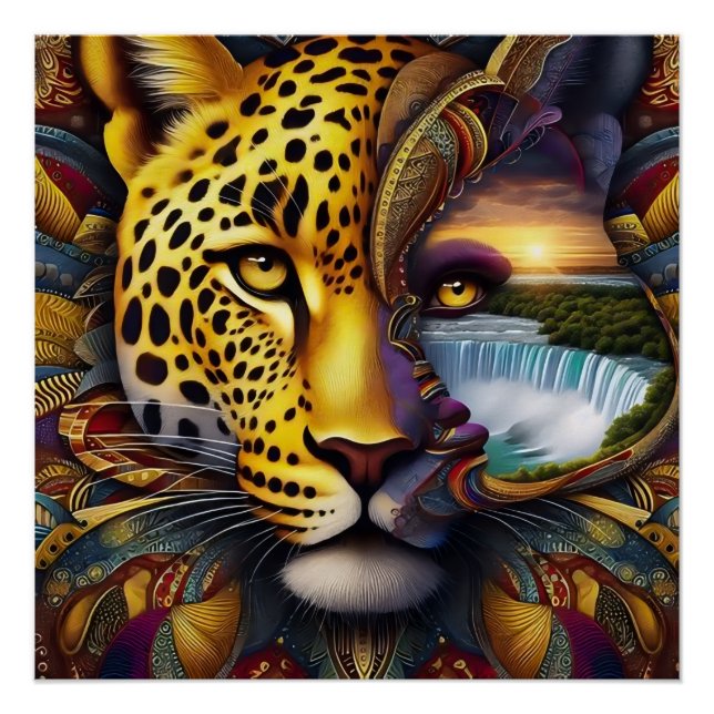 Leopard Abstract Art Poster (Front)