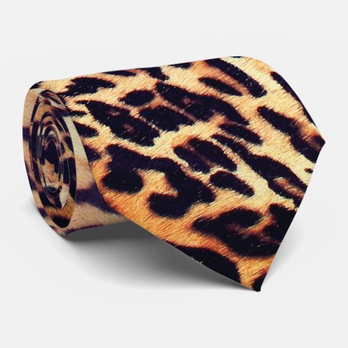 Leopard Abstract Print Tendy Neck Tie