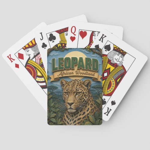 Leopard African Woodland POPCUT Poker Cards