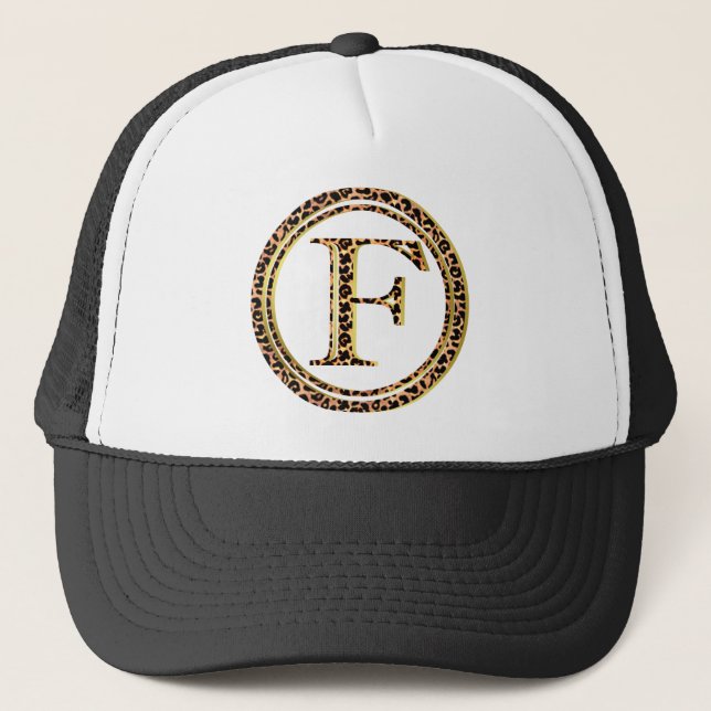 leopard alphabet F Trucker Hat (Front)
