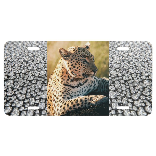 Leopard Aluminum License Plate (Front)