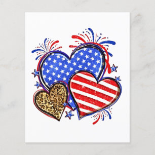 Leopard American Flag Heart 4th of July USA Flyer