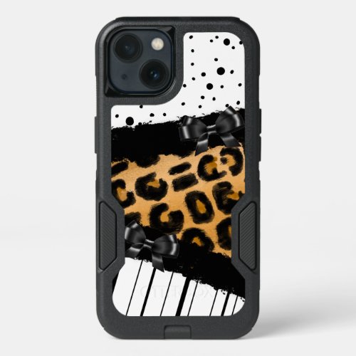 Leopard and Black and White Polka Dots and Bows  iPhone 13 Case