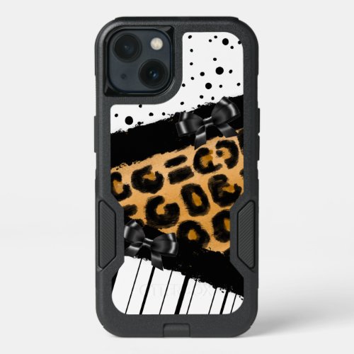 Leopard and Black and White Polka Dots and Bows    iPhone 13 Case