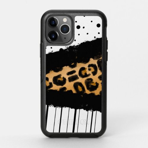 Leopard and Black and White Polka Dots   OtterBox Symmetry iPhone 11 Pro Case