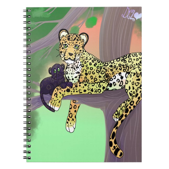 Leopard and cub notebook back to school (Front)