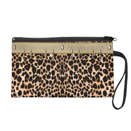 Leopard and Leather Look Wristlet Clutch Purse | Zazzle.com