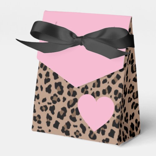 Leopard and Light Pink Party Favor Boxes