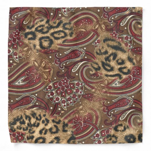 Leopard and Paisley Pattern Bandana