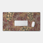 Leopard and Paisley Pattern Print Desk Mat (Keyboard & Mouse)