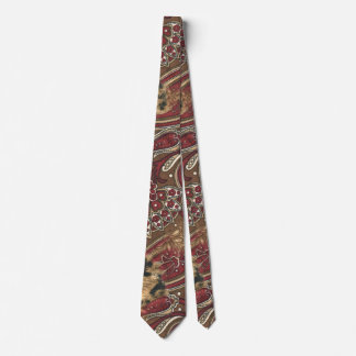 Leopard and Paisley Pattern Print Neck Tie