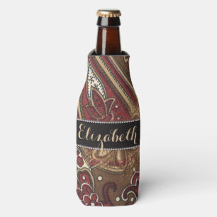 Leopard and Paisley Pattern Print to Personalize Bottle Cooler