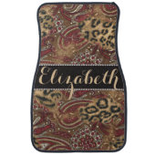 Leopard and Paisley Pattern Print to Personalize Car Floor Mat (Front)