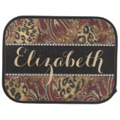 Leopard and Paisley Pattern Print to Personalize Car Floor Mat (Rear)