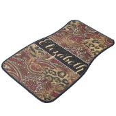 Leopard and Paisley Pattern Print to Personalize Car Floor Mat (Angled)