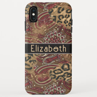 Leopard and Paisley Pattern Print to Personalize iPhone XS Max Case