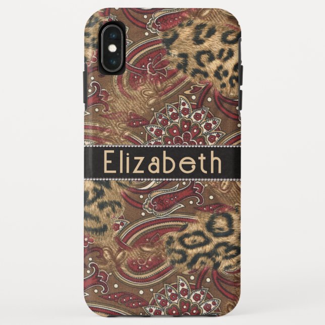 Leopard and Paisley Pattern Print to Personalize Case-Mate iPhone Case (Back)