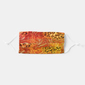Leopard and Paisley Print Hot Orange Adult Cloth Face Mask (Front, Folded)