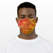 Leopard and Paisley Print Hot Orange Adult Cloth Face Mask (Worn)