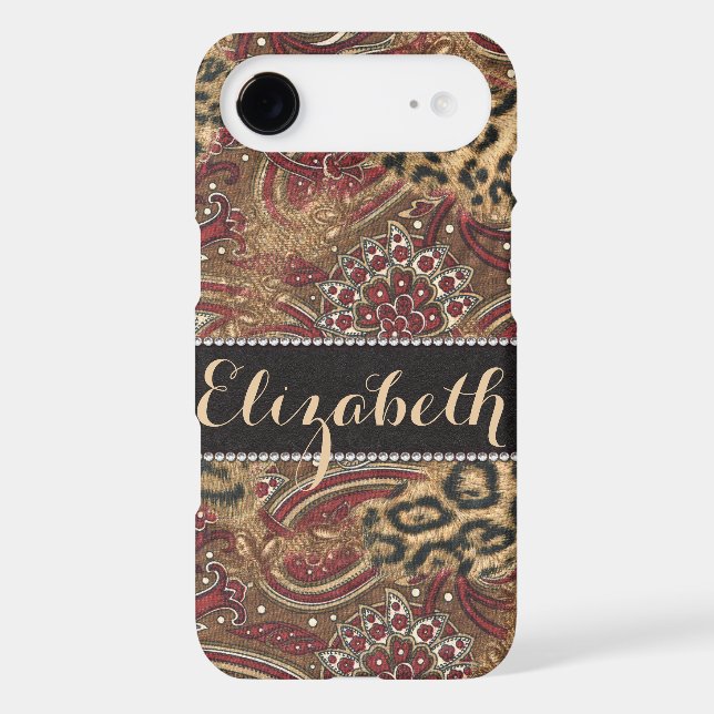 Leopard and Paisley Print Personalized Case-Mate Samsung Galaxy Case (Back)