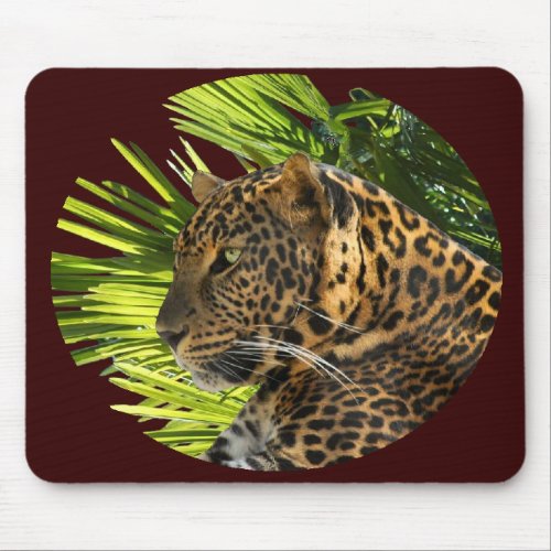 LEOPARD AND PALMS MOUSE PAD