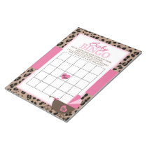 Leopard and Pink Gift Bingo Baby Shower Game Pack Notepad