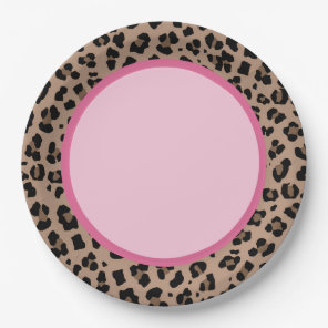 Leopard and Pink Party Paper Plates