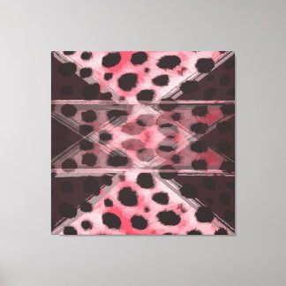Leopard and Plum Abstract Canvas Print