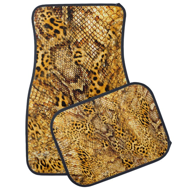 Leopard and snake pattern car floor mat (Set)