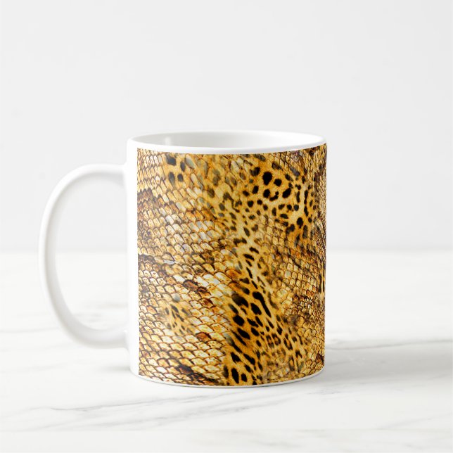 Leopard and snake pattern coffee mug (Left)