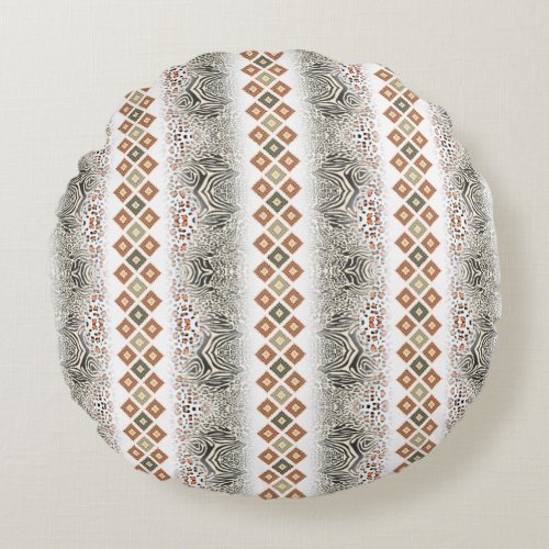 Leopard and Tiger Texture Line Round Pillow