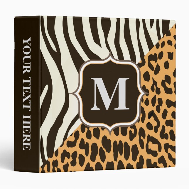 Leopard and Zebra 3 Ring Binder (Front/Spine)