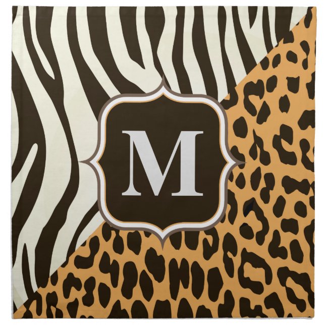 Leopard and Zebra Cloth Napkin (Front)
