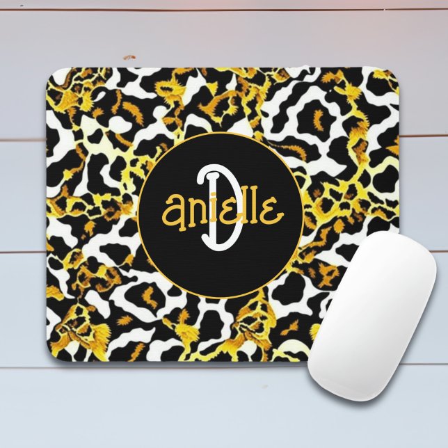 Leopard and Zebra Fur Print Personalized Mouse Pad (Creator Uploaded)