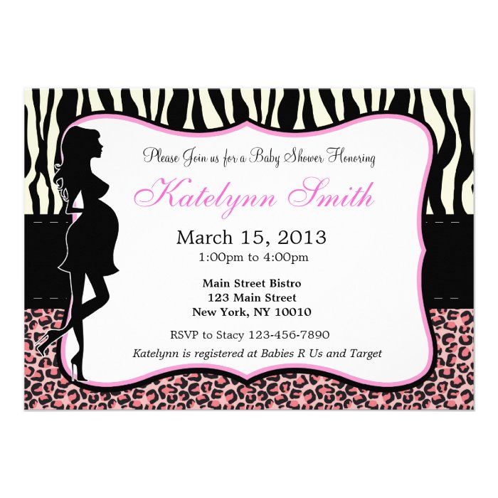 Leopard and Zebra Print  Baby Shower Invitation