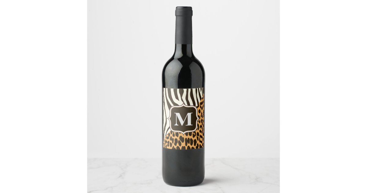 Leopard and Zebra Wine Label Zazzle