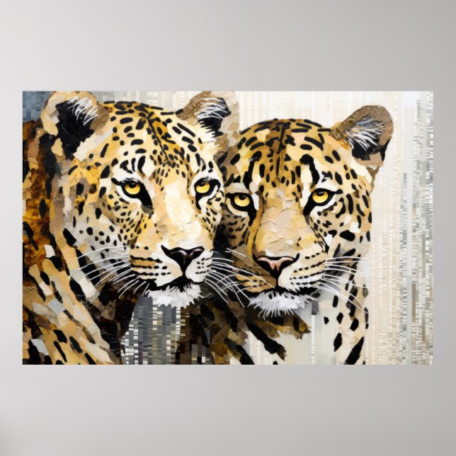 Leopard Animal Art Decor Paint Mosaic  (Front)